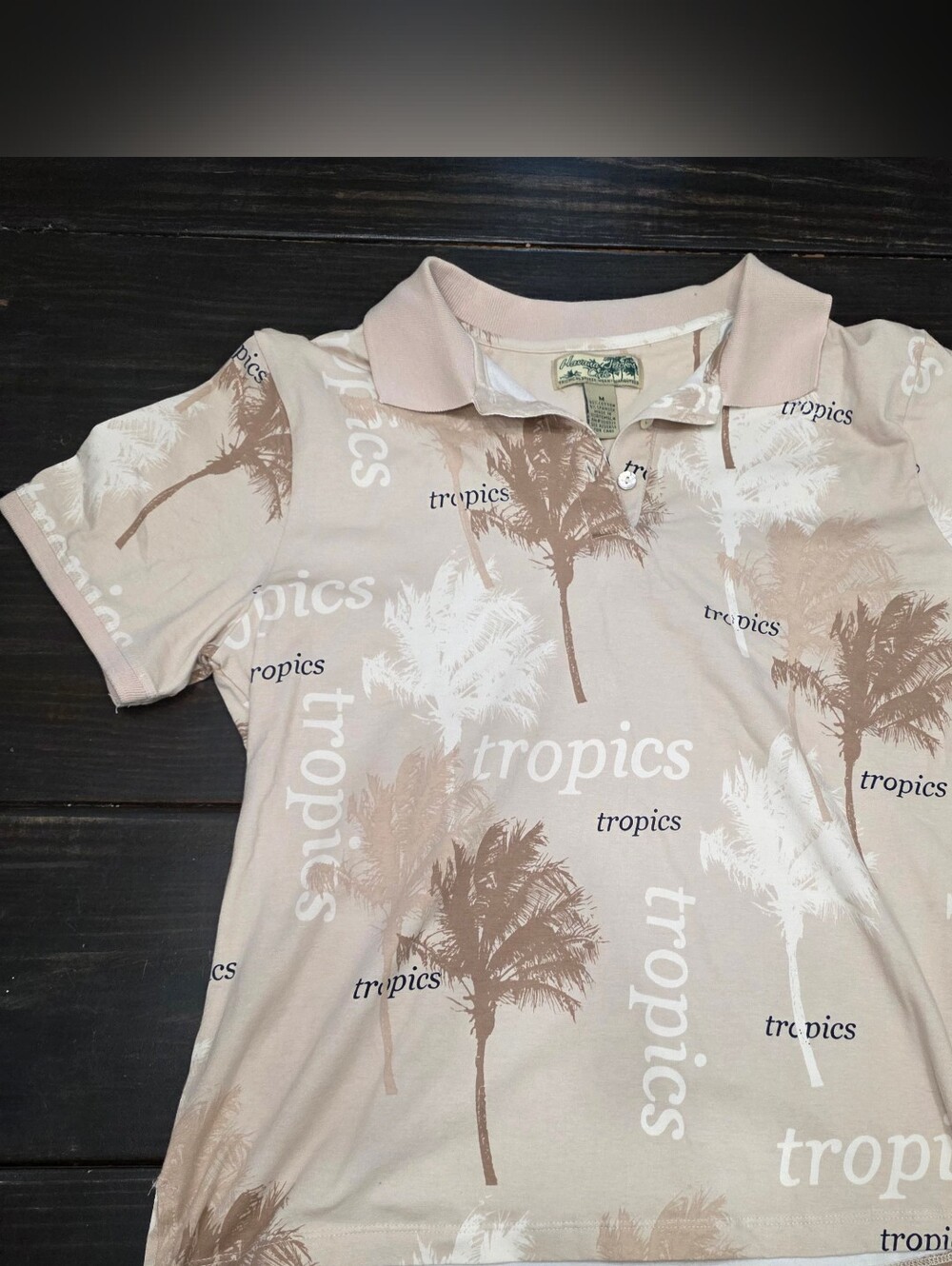 Havana Jack's Cafe Men's M Sand Tropical Polo Shirt 95% Cotton NWT C250TD2H